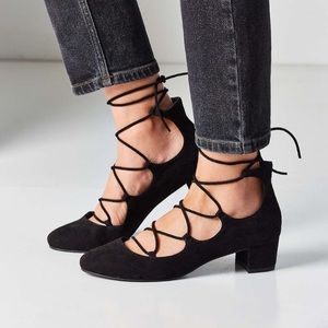 Black Urban Outfitters Milla Lace-Up Heels